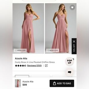 Azazie Alia Dusty Rose Bridesmaid Dress